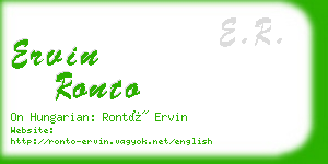 ervin ronto business card